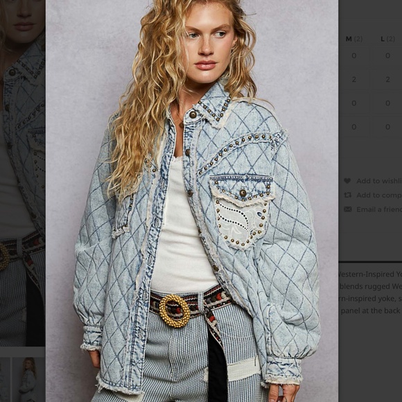 POL “ Rochester “ POL Quilted Jacket Shirt Shacket with Stud Detail 89 - Picture 5 of 8